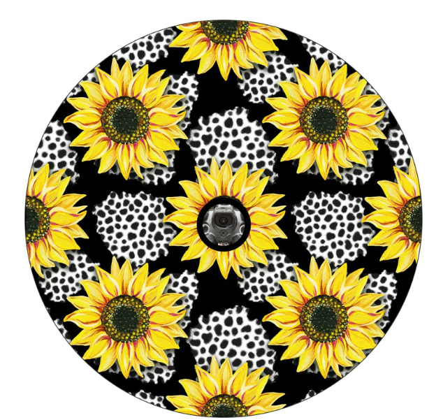 Sunflowers With Leopard Print Spare Tire Cover-duckduckjeep-offroad-wrangler-gladiator-3d-jeep duck-custom duck-Jeep-The Quacktory-Fun Jeep Ducks-Ducks4Jeep