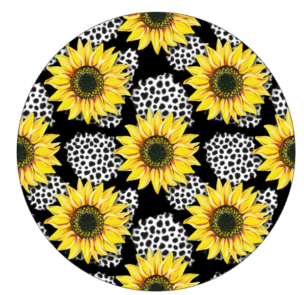 Sunflowers With Leopard Print Spare Tire Cover-duckduckjeep-offroad-wrangler-gladiator-3d-jeep duck-custom duck-Jeep-The Quacktory-Fun Jeep Ducks-Ducks4Jeep