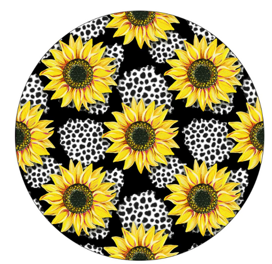 Sunflowers With Leopard Print Spare Tire Cover-duckduckjeep-offroad-wrangler-gladiator-3d-jeep duck-custom duck-Jeep-The Quacktory-Fun Jeep Ducks-Ducks4Jeep