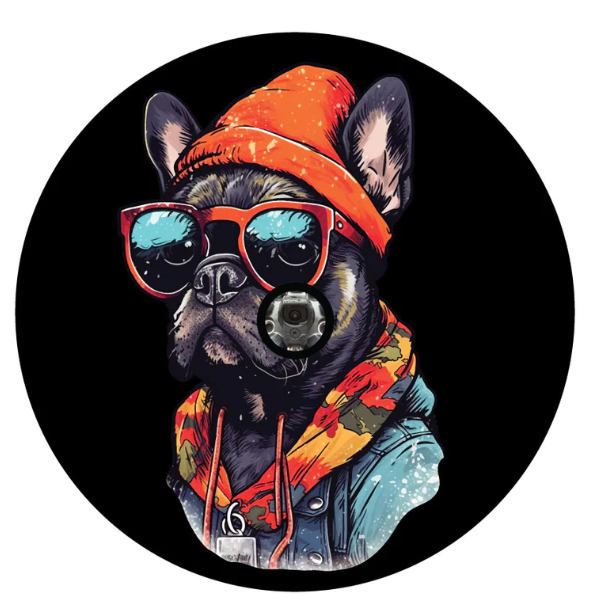 Sunglass Street Wear French Bulldog Spare Tire Cover-duckduckjeep-offroad-wrangler-gladiator-3d-jeep duck-custom duck-Jeep-The Quacktory-Fun Jeep Ducks-Ducks4Jeep
