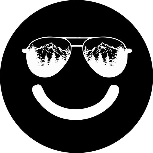 Sunglasses in the Mountains Smiley Face-duckduckjeep-offroad-wrangler-gladiator-3d-jeep duck-custom duck-Jeep-The Quacktory-Fun Jeep Ducks-Ducks4Jeep