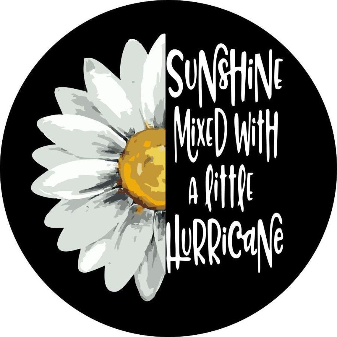 Sunshine Mixed with a Little Hurricane Daisy Spare Tire Cover for Jeep, Bronco, RV, Camper, & More-duckduckjeep-offroad-wrangler-gladiator-3d-jeep duck-custom duck-Jeep-The Quacktory-Fun Jeep Ducks-Ducks4Jeep