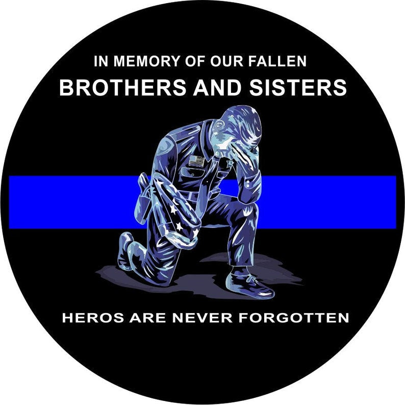 Thin Blue Line Memory Spare Tire Cover