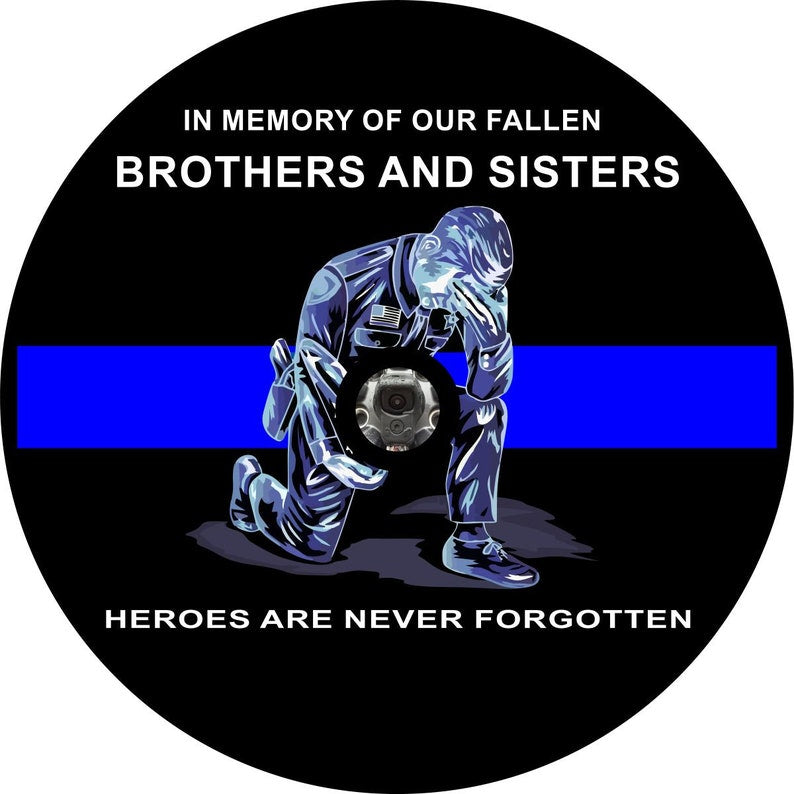 Thin Blue Line Memory Spare Tire Cover