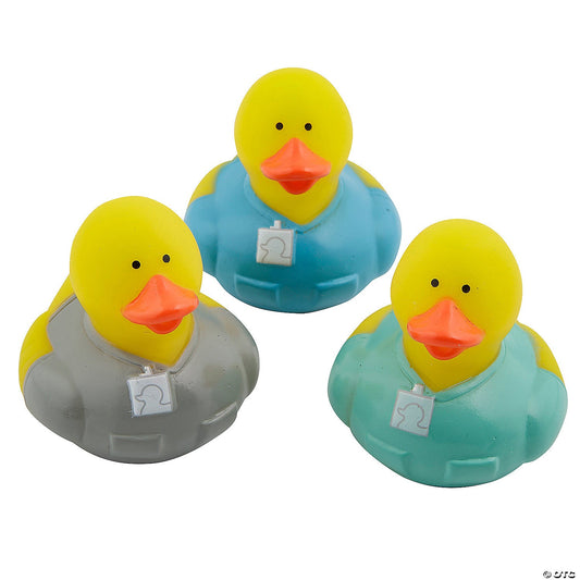 Teal, Gray and Blue Medical Scrubs Rubber Ducks - by the dozen-duckduckjeep-offroad-wrangler-gladiator-3d-jeep duck-custom duck-Jeep-The Quacktory-Fun Jeep Ducks-Ducks4Jeep