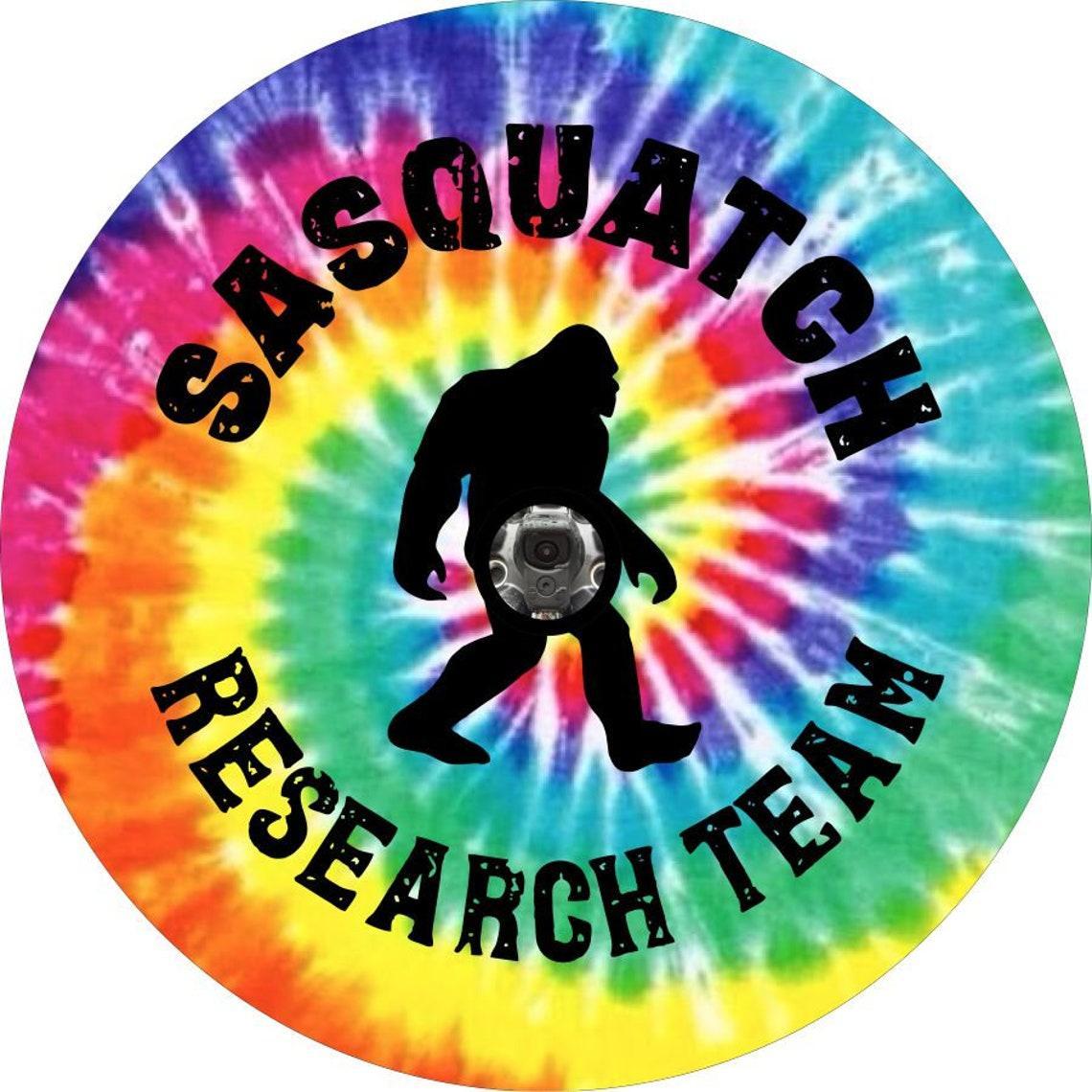 Tie-Dye Bigfoot or Sasquatch Research Team Spare Tire Cover-duckduckjeep-offroad-wrangler-gladiator-3d-jeep duck-custom duck-Jeep-The Quacktory-Fun Jeep Ducks-Ducks4Jeep