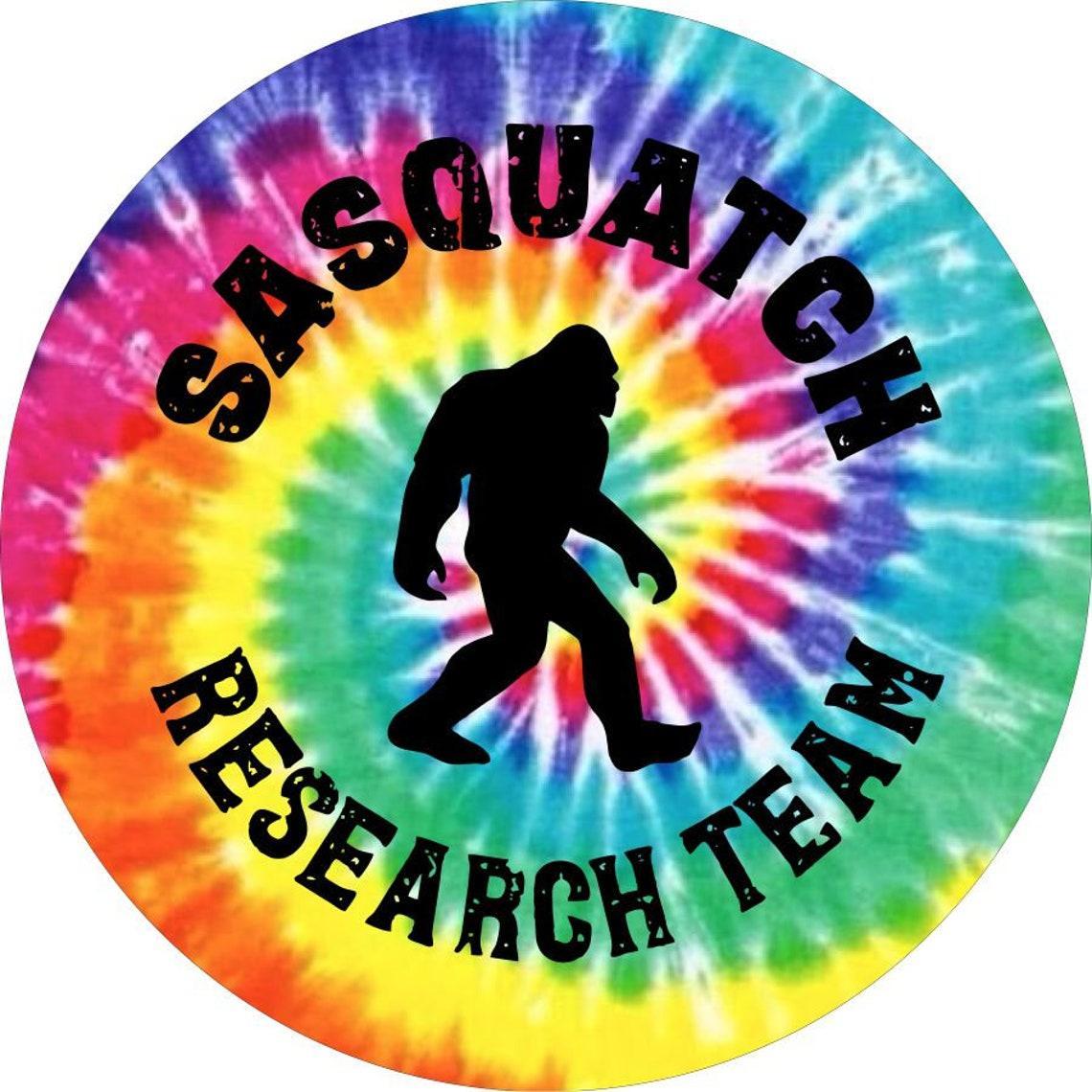 Tie-Dye Bigfoot or Sasquatch Research Team Spare Tire Cover-duckduckjeep-offroad-wrangler-gladiator-3d-jeep duck-custom duck-Jeep-The Quacktory-Fun Jeep Ducks-Ducks4Jeep
