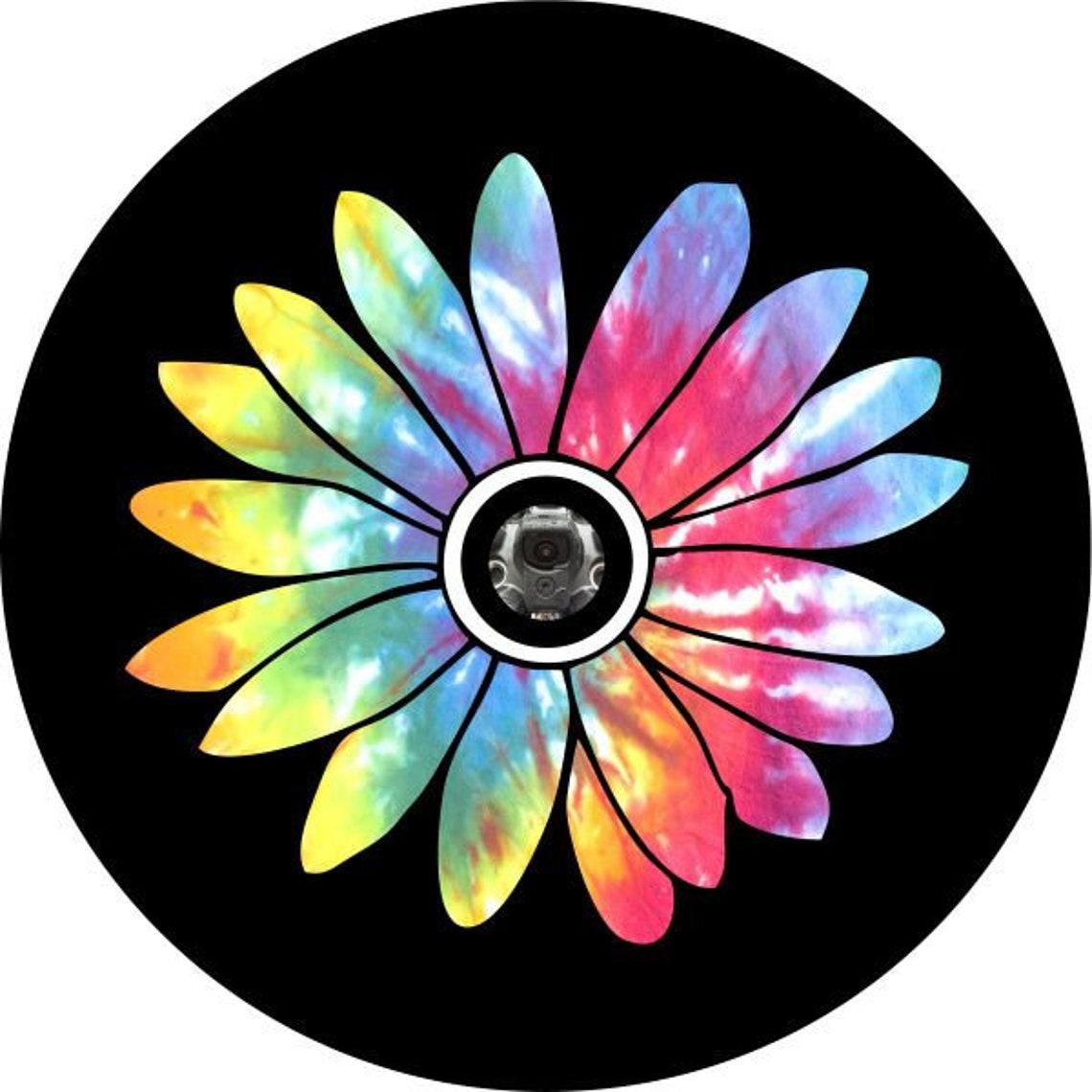 Tie Dye Daisy Flower-duckduckjeep-offroad-wrangler-gladiator-3d-jeep duck-custom duck-Jeep-The Quacktory-Fun Jeep Ducks-Ducks4Jeep