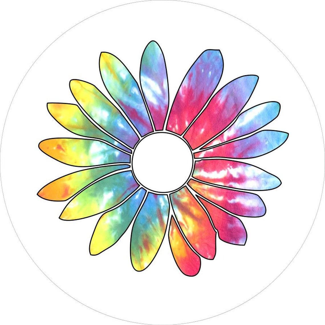 Tie Dye Daisy Flower-duckduckjeep-offroad-wrangler-gladiator-3d-jeep duck-custom duck-Jeep-The Quacktory-Fun Jeep Ducks-Ducks4Jeep