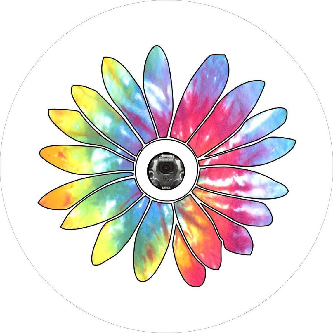 Tie Dye Daisy Flower-duckduckjeep-offroad-wrangler-gladiator-3d-jeep duck-custom duck-Jeep-The Quacktory-Fun Jeep Ducks-Ducks4Jeep