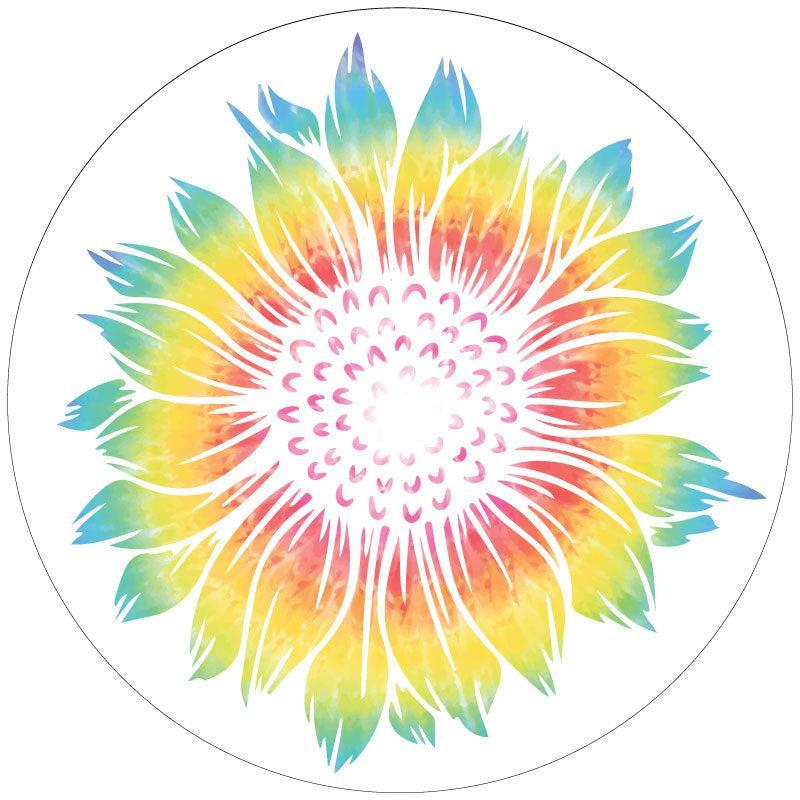 Tie Dye Sunflower Spare Tire Cover for Jeep, RV, Bronco, Campers, Vans, & More-duckduckjeep-offroad-wrangler-gladiator-3d-jeep duck-custom duck-Jeep-The Quacktory-Fun Jeep Ducks-Ducks4Jeep