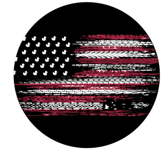 Tire Track Stripes & Duck Stars American Flag Spare Tire Cover-duckduckjeep-offroad-wrangler-gladiator-3d-jeep duck-custom duck-Jeep-The Quacktory-Fun Jeep Ducks-Ducks4Jeep