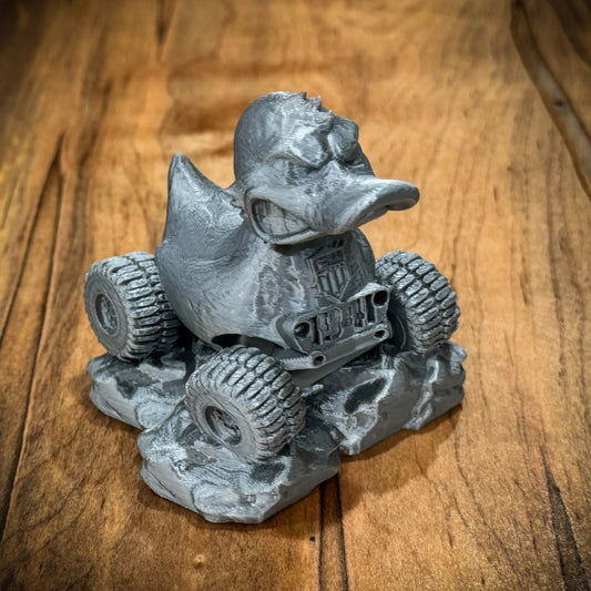 Trail Rated Duck v2.0 - Silver-duckduckjeep-offroad-wrangler-gladiator-3d-jeep duck-custom duck-Jeep-The Quacktory-Fun Jeep Ducks-Ducks4Jeep