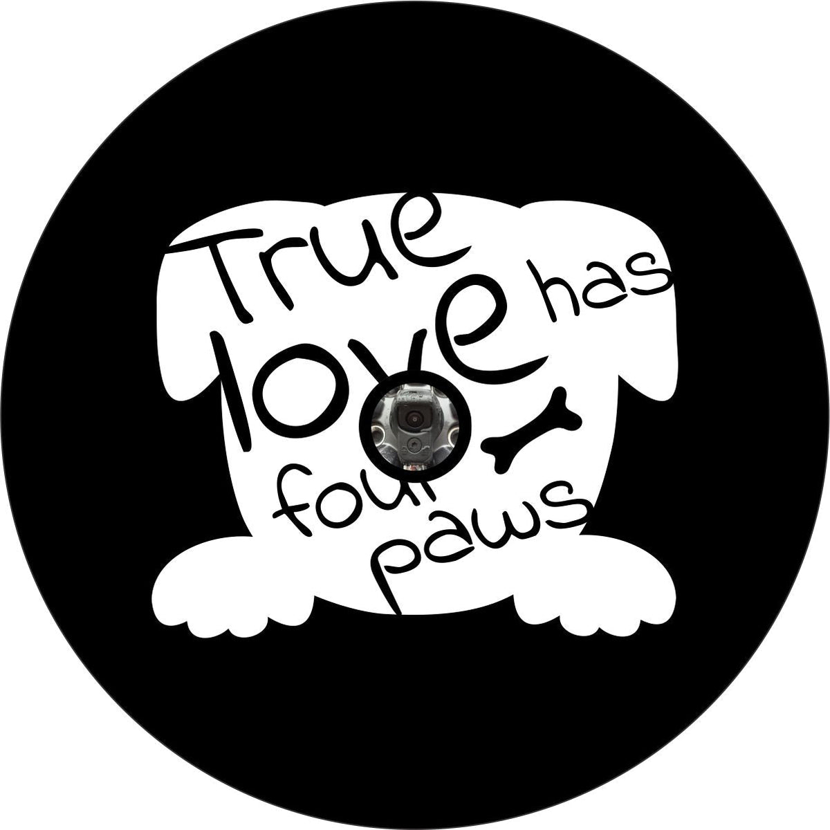 True Love Has Four Paws Dog Spare Tire Cover for Jeep, Bronco, Camper, RV, Van, & More-duckduckjeep-offroad-wrangler-gladiator-3d-jeep duck-custom duck-Jeep-The Quacktory-Fun Jeep Ducks-Ducks4Jeep