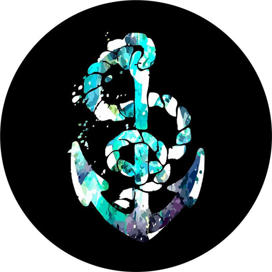 Turquoise & Purple Nautical Boat Anchor Spare Tire Cover-duckduckjeep-offroad-wrangler-gladiator-3d-jeep duck-custom duck-Jeep-The Quacktory-Fun Jeep Ducks-Ducks4Jeep