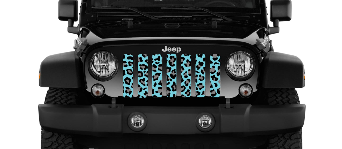 Turquoise Leopard Print Grille Insert