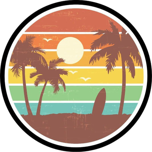 Vintage Beach + Surfboard Spare Tire Cover for Campers, Jeeps, & More-duckduckjeep-offroad-wrangler-gladiator-3d-jeep duck-custom duck-Jeep-The Quacktory-Fun Jeep Ducks-Ducks4Jeep