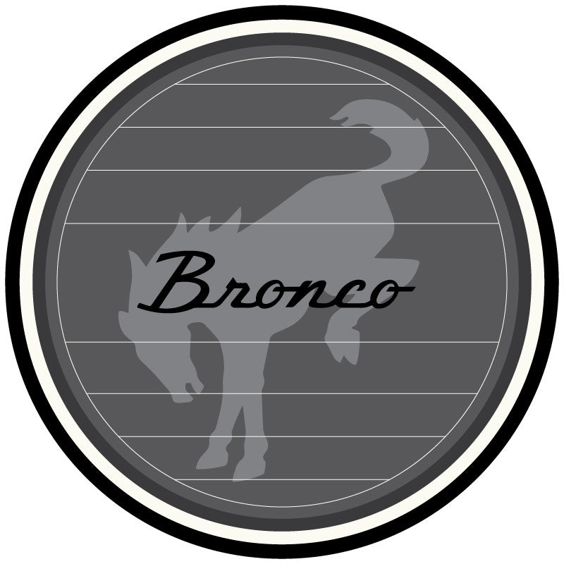Vintage Logo Ford Bronco Spare Tire Cover Design-duckduckjeep-offroad-wrangler-gladiator-3d-jeep duck-custom duck-Jeep-The Quacktory-Fun Jeep Ducks-Ducks4Jeep