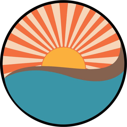 Vintage Retro Sun Rays on the Water-duckduckjeep-offroad-wrangler-gladiator-3d-jeep duck-custom duck-Jeep-The Quacktory-Fun Jeep Ducks-Ducks4Jeep