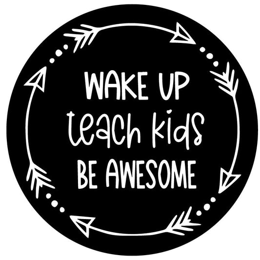 Wake Up Teach Kids Be Awesome Spare Tire Cover for Jeep, RV, Bronco, Camper-duckduckjeep-offroad-wrangler-gladiator-3d-jeep duck-custom duck-Jeep-The Quacktory-Fun Jeep Ducks-Ducks4Jeep