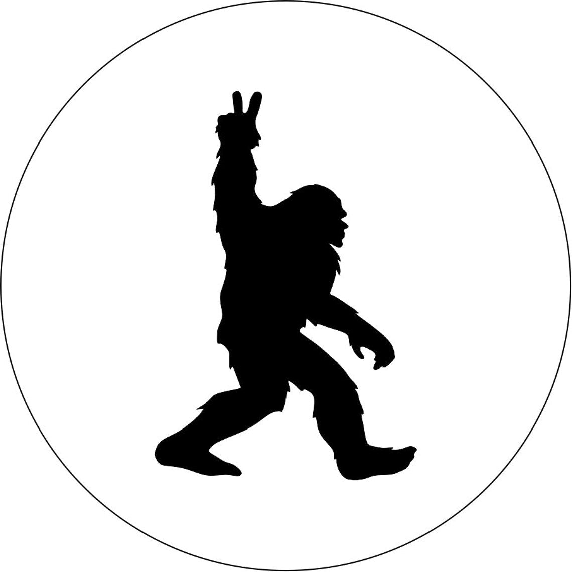 Walking Bigfoot or Sasquatch Peace Spare Tire Cover for Bronco, Jeep, Campers, RV, Vans, & More-duckduckjeep-offroad-wrangler-gladiator-3d-jeep duck-custom duck-Jeep-The Quacktory-Fun Jeep Ducks-Ducks4Jeep