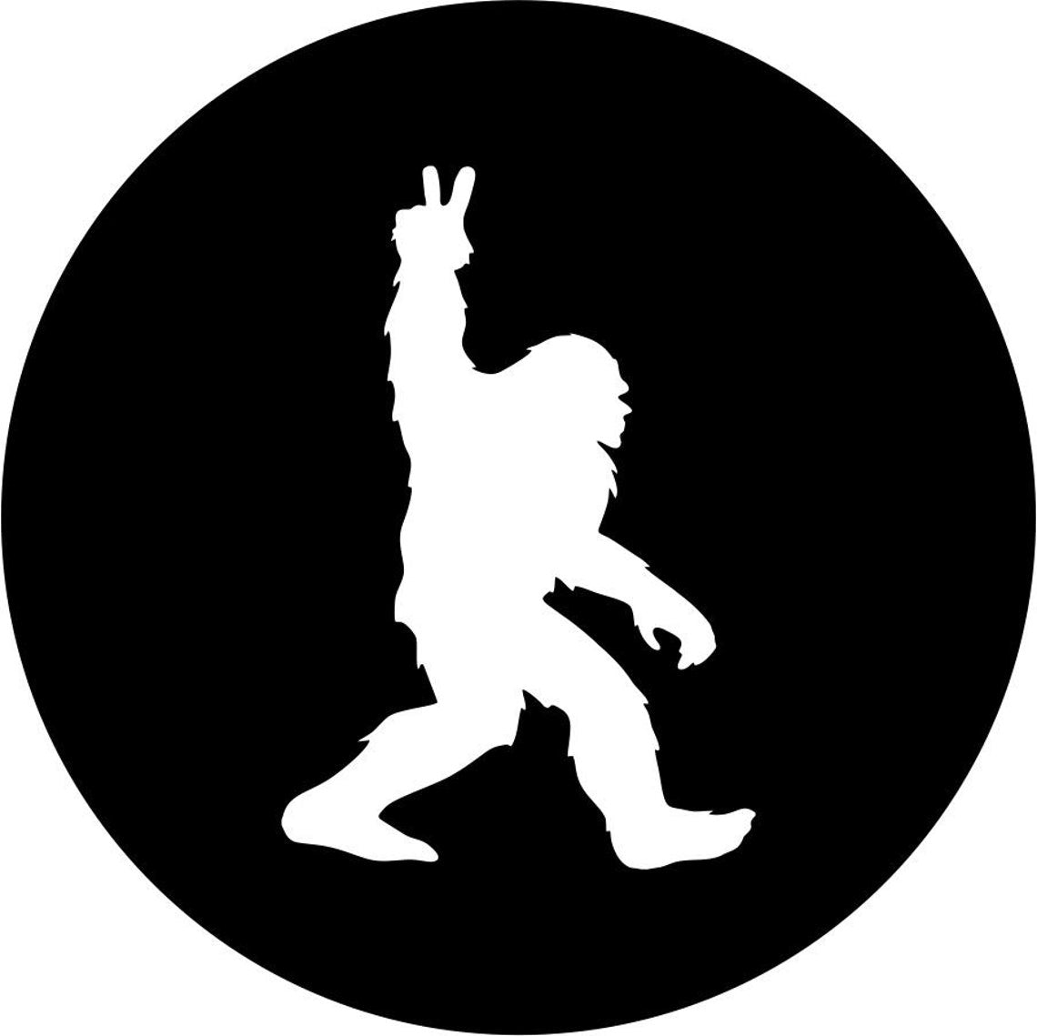Walking Bigfoot or Sasquatch Peace Spare Tire Cover for Bronco, Jeep, Campers, RV, Vans, & More-duckduckjeep-offroad-wrangler-gladiator-3d-jeep duck-custom duck-Jeep-The Quacktory-Fun Jeep Ducks-Ducks4Jeep