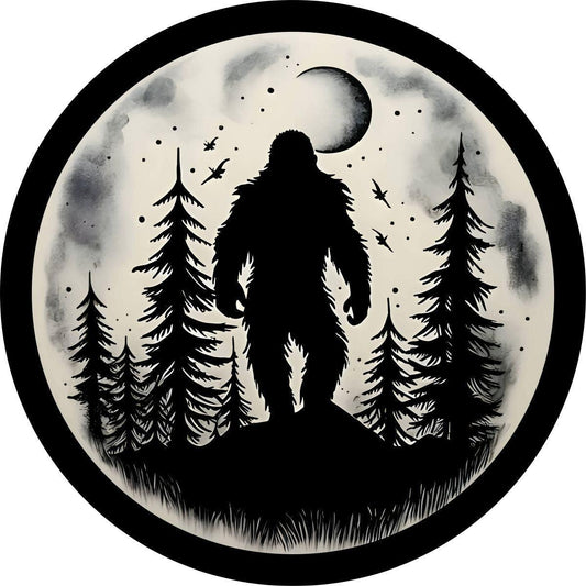 Walking in the Moonlight Bigfoot Sasquatch Spare Tire Cover for Bronco, Jeep, RV, Camper, Etc.-duckduckjeep-offroad-wrangler-gladiator-3d-jeep duck-custom duck-Jeep-The Quacktory-Fun Jeep Ducks-Ducks4Jeep