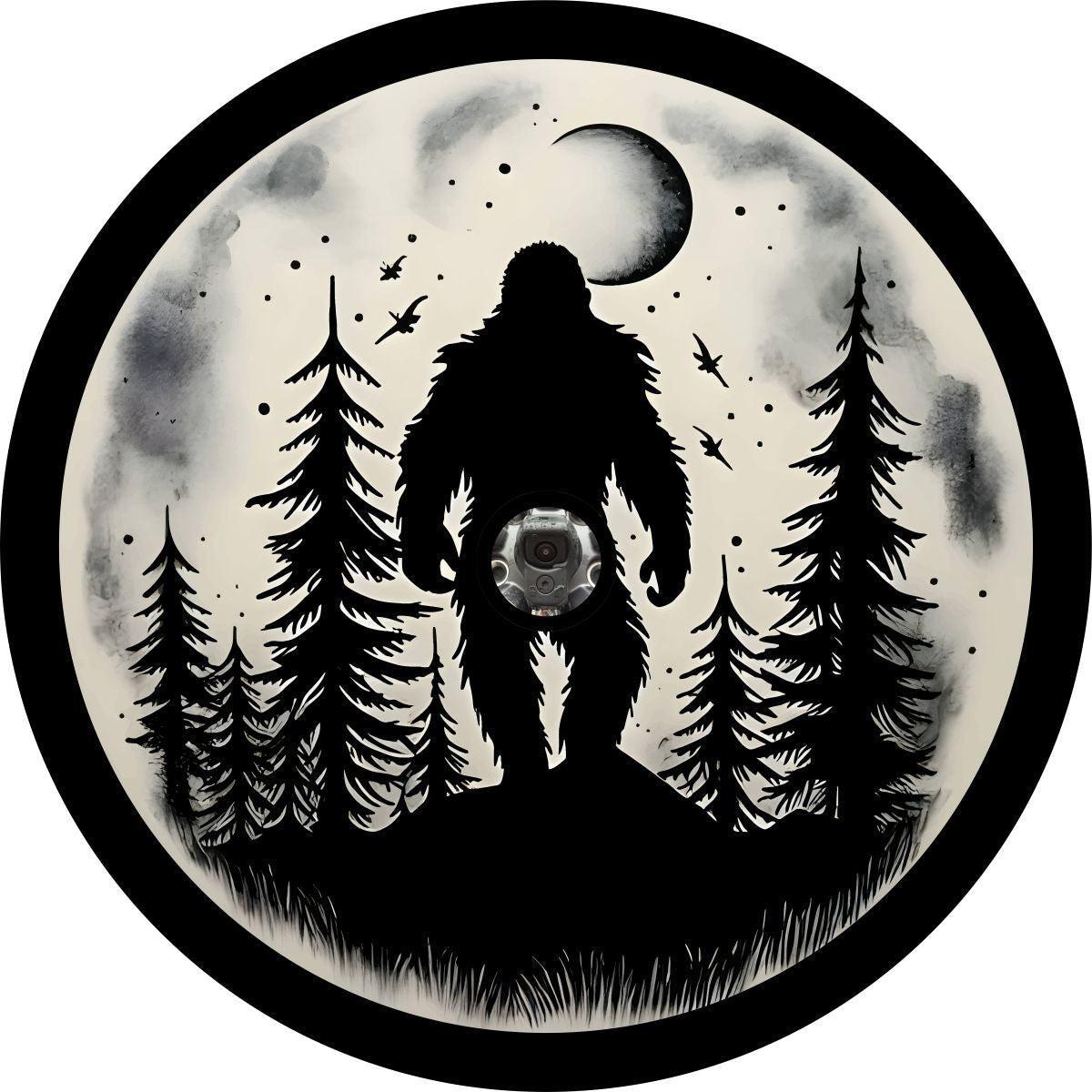 Walking in the Moonlight Bigfoot Sasquatch Spare Tire Cover for Bronco, Jeep, RV, Camper, Etc.-duckduckjeep-offroad-wrangler-gladiator-3d-jeep duck-custom duck-Jeep-The Quacktory-Fun Jeep Ducks-Ducks4Jeep