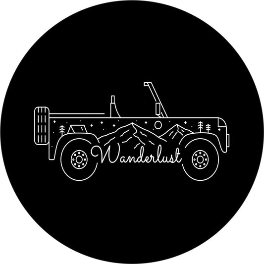 Wanderlust SUV in the Mountains Spare Tire Cover Design-duckduckjeep-offroad-wrangler-gladiator-3d-jeep duck-custom duck-Jeep-The Quacktory-Fun Jeep Ducks-Ducks4Jeep