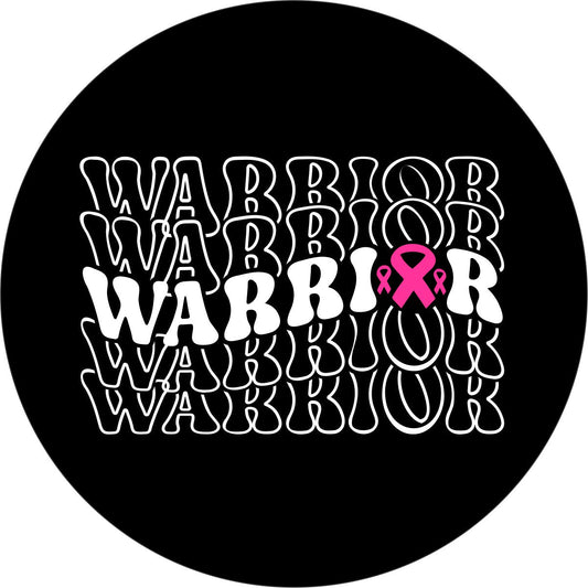 Warrior Cancer Ribbon Spare Tire Cover for Jeep, Bronco, RV, Camper, Trailer, & More-duckduckjeep-offroad-wrangler-gladiator-3d-jeep duck-custom duck-Jeep-The Quacktory-Fun Jeep Ducks-Ducks4Jeep