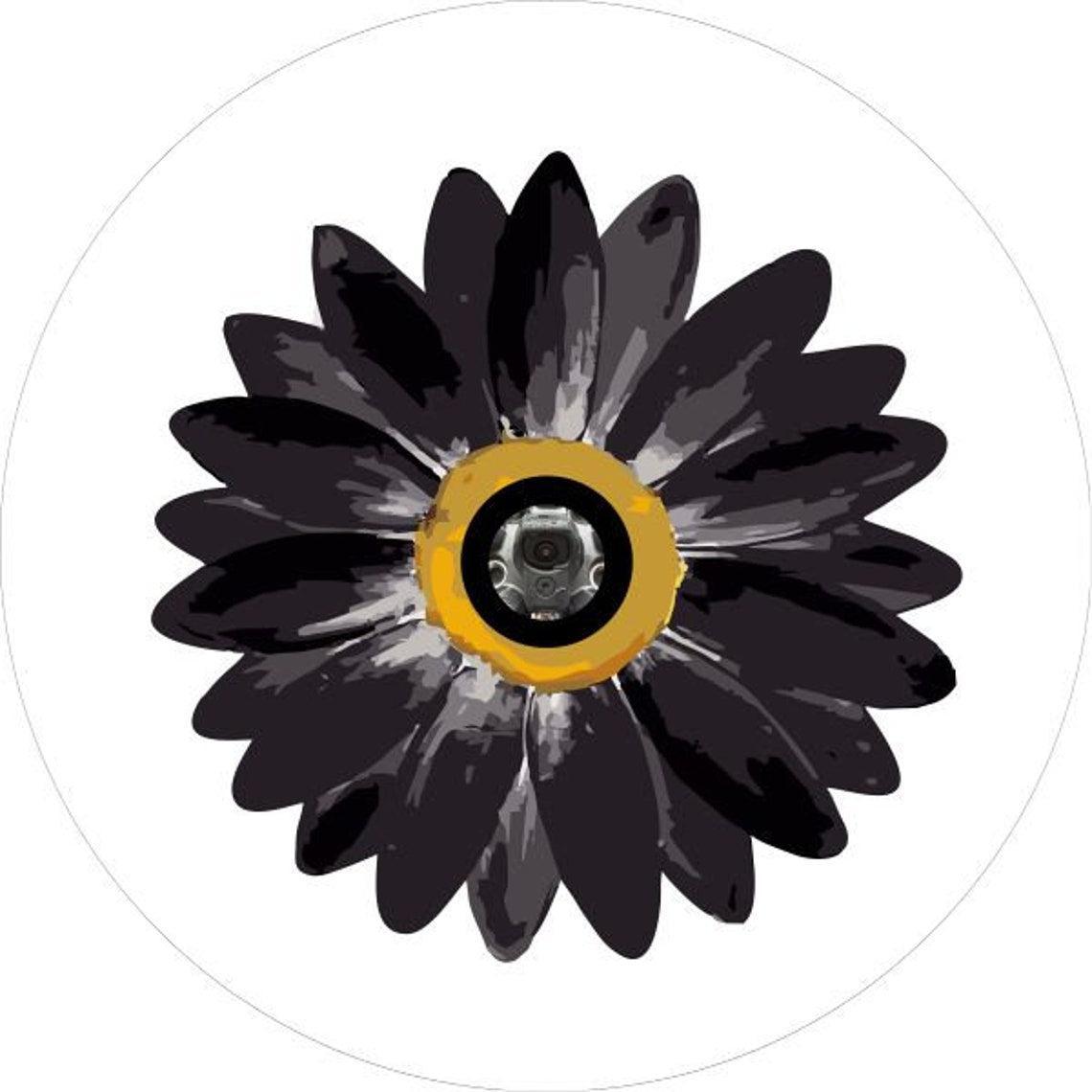 Watercolor Daisy Flower Spare Tire Cover-duckduckjeep-offroad-wrangler-gladiator-3d-jeep duck-custom duck-Jeep-The Quacktory-Fun Jeep Ducks-Ducks4Jeep