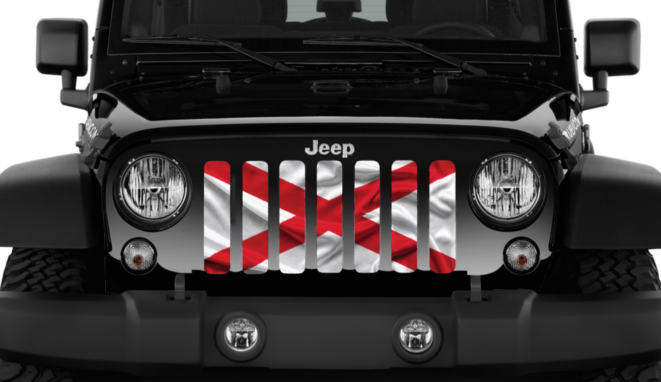 Waving Alabama State Flag Grille Insert