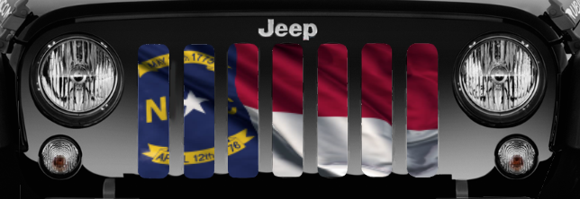 Waving North Carolina State Flag Grille Insert