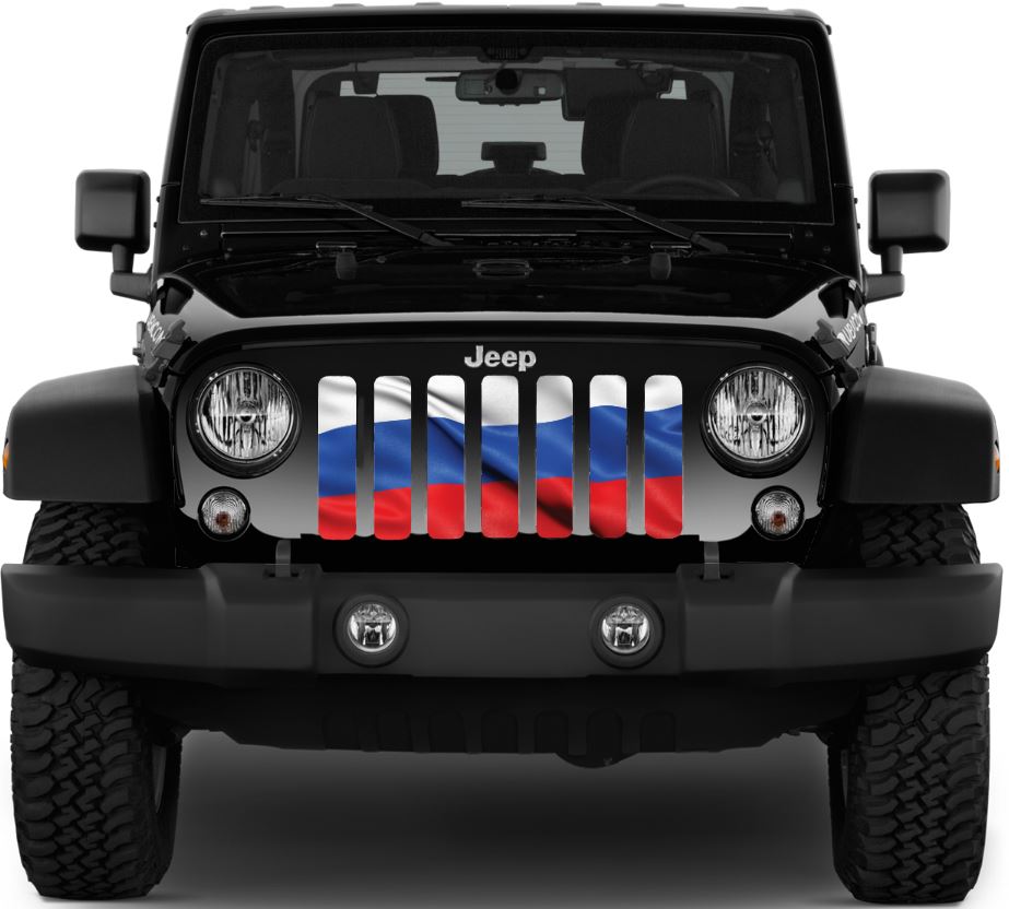 Waving Russian Flag Grille Insert