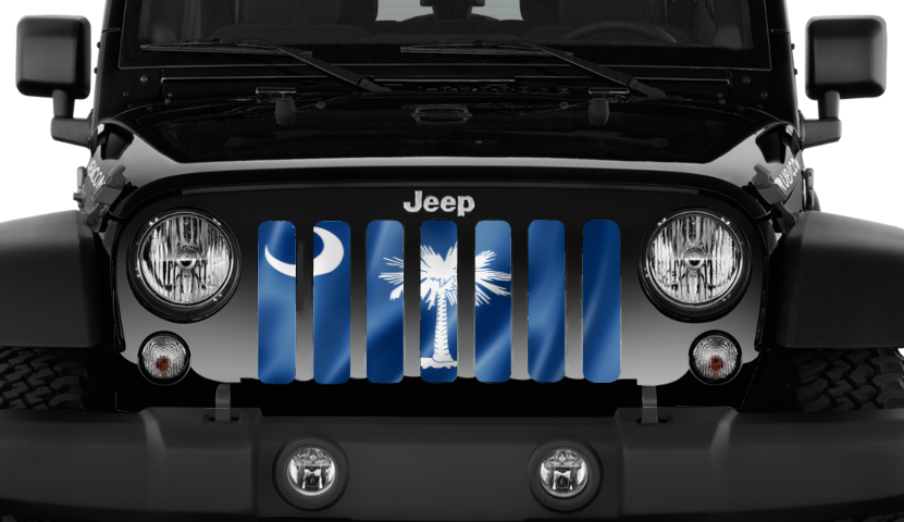 Waving South Carolina State Flag Grille Insert