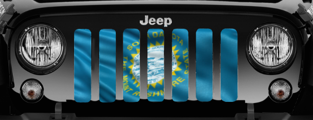 Waving South Dakota State Flag Grille Insert