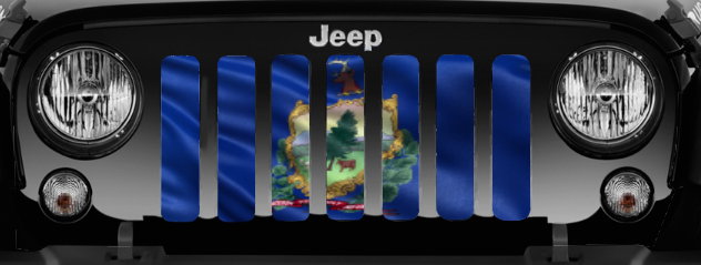 Waving Vermont State Flag Grille Insert