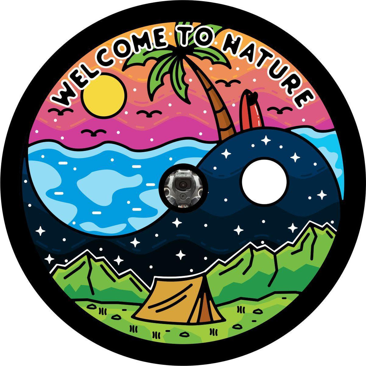 Welcome to Nature Yin Yang Creative Spare Tire Cover-duckduckjeep-offroad-wrangler-gladiator-3d-jeep duck-custom duck-Jeep-The Quacktory-Fun Jeep Ducks-Ducks4Jeep