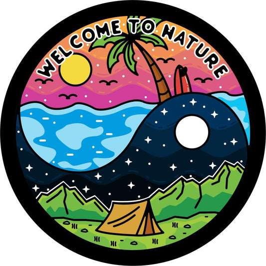 Welcome to Nature Yin Yang Creative Spare Tire Cover-duckduckjeep-offroad-wrangler-gladiator-3d-jeep duck-custom duck-Jeep-The Quacktory-Fun Jeep Ducks-Ducks4Jeep