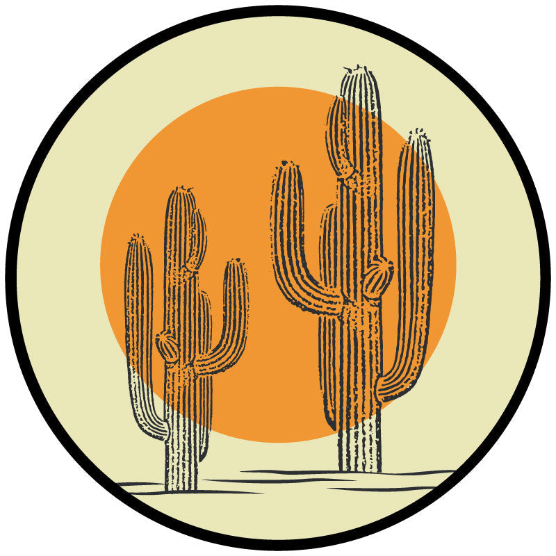 Cactus & Sun Thin Line Spare Tire Cover for Campers, RV, Jeep, Broncos, & More