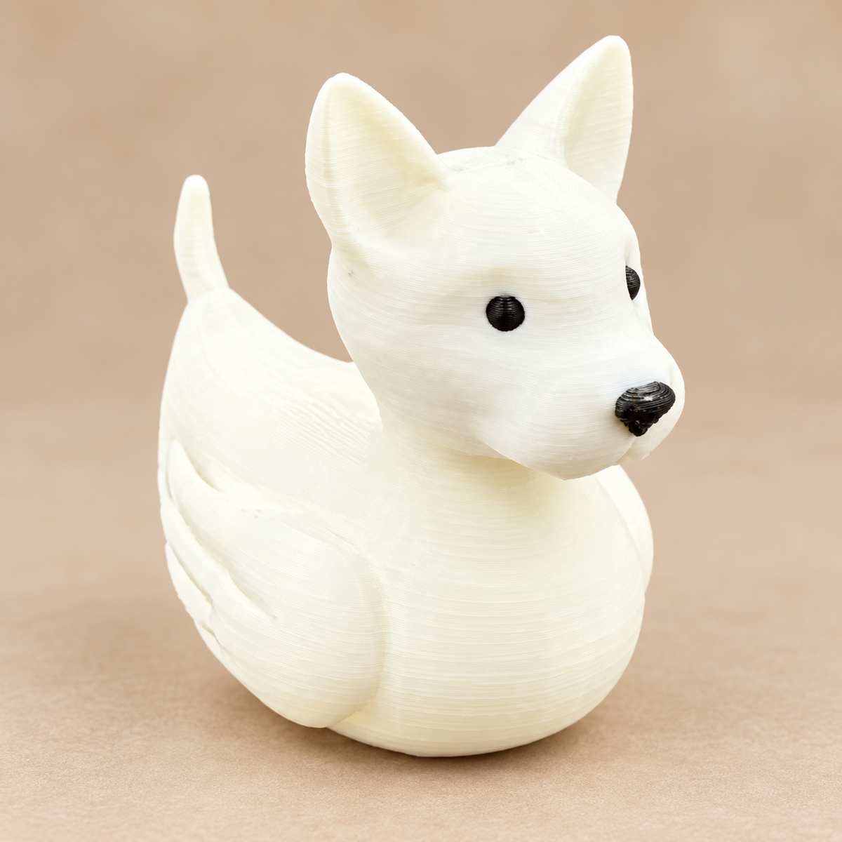White Bull Terrier Duck Figurine-duckduckjeep-offroad-wrangler-gladiator-3d-jeep duck-custom duck-Jeep-The Quacktory-Fun Jeep Ducks-Ducks4Jeep