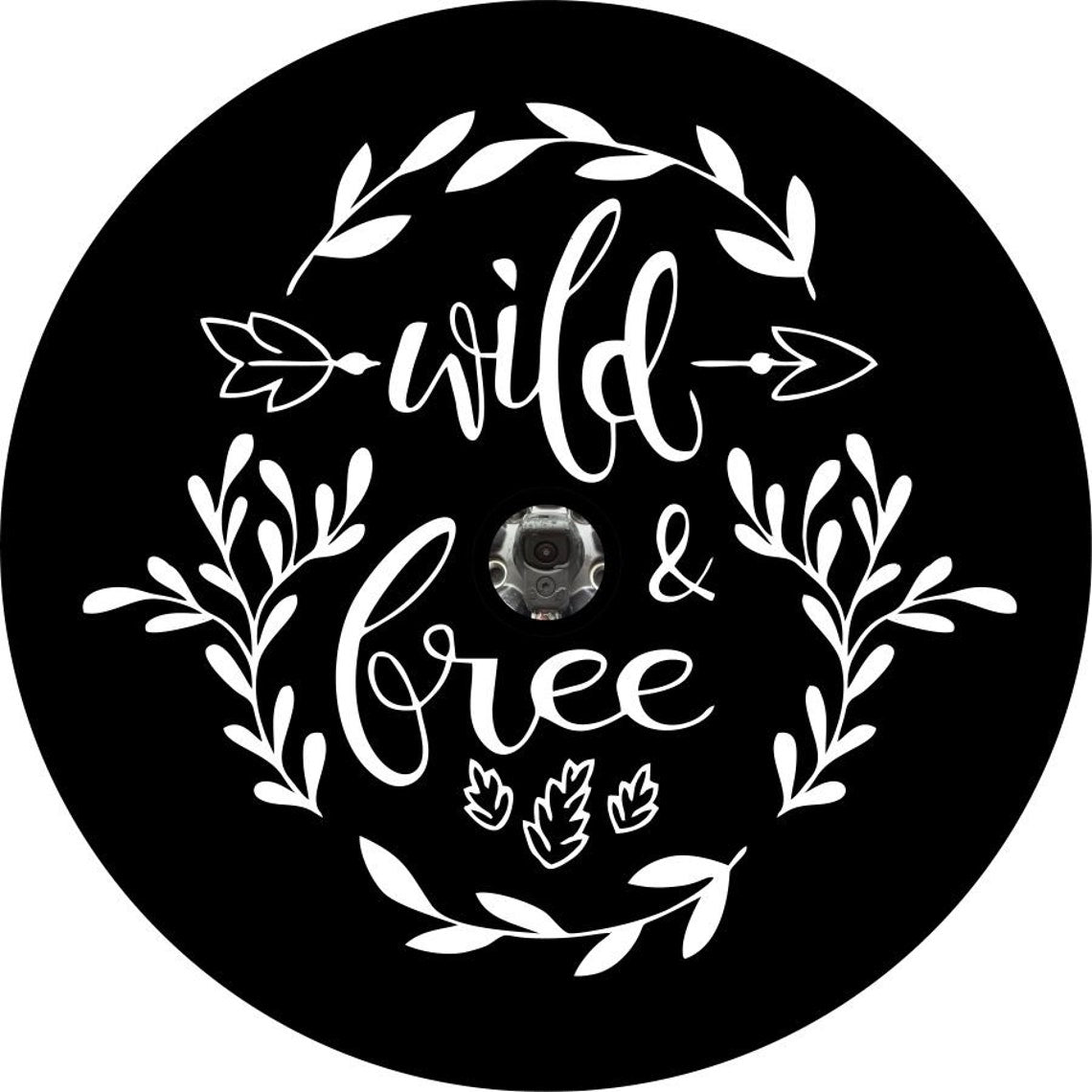 Wild and Free Floral with Arrow Spare Tire Cover-duckduckjeep-offroad-wrangler-gladiator-3d-jeep duck-custom duck-Jeep-The Quacktory-Fun Jeep Ducks-Ducks4Jeep