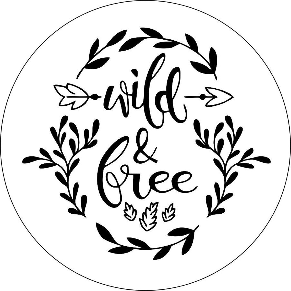 Wild and Free Floral with Arrow Spare Tire Cover-duckduckjeep-offroad-wrangler-gladiator-3d-jeep duck-custom duck-Jeep-The Quacktory-Fun Jeep Ducks-Ducks4Jeep