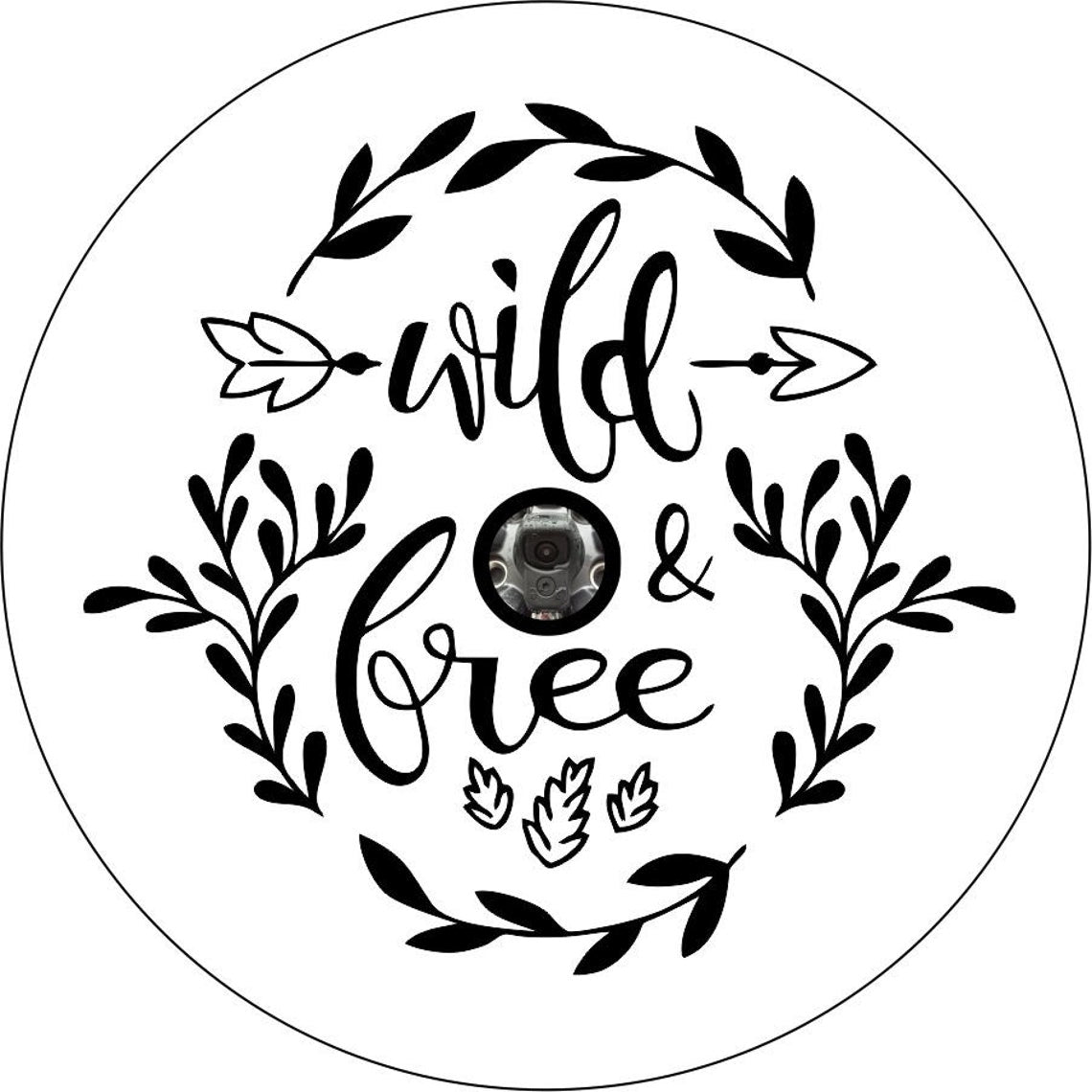 Wild and Free Floral with Arrow Spare Tire Cover-duckduckjeep-offroad-wrangler-gladiator-3d-jeep duck-custom duck-Jeep-The Quacktory-Fun Jeep Ducks-Ducks4Jeep