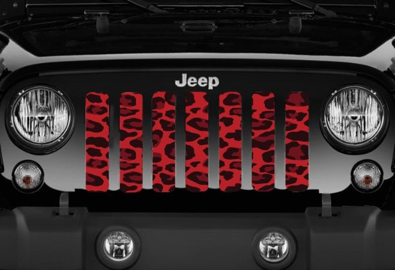 Wild Red Leopard Print Grille Insert