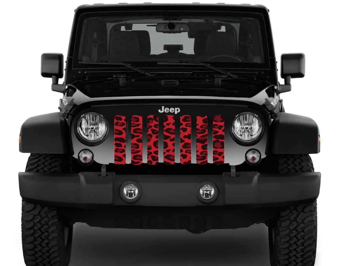 Platinum Wild Red Leopard Print Grille Insert