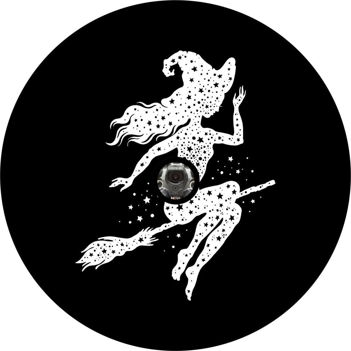 Witch in the Stars - Custom Spare Tire Cover for Jeep, Bronco, Camper, RV & More-duckduckjeep-offroad-wrangler-gladiator-3d-jeep duck-custom duck-Jeep-The Quacktory-Fun Jeep Ducks-Ducks4Jeep