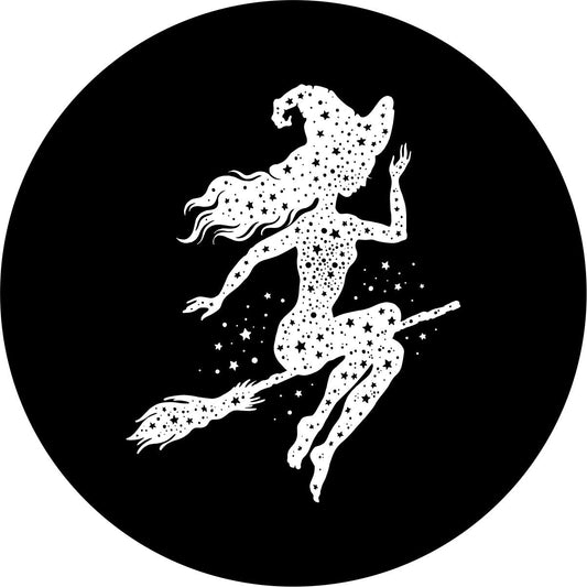 Witch in the Stars - Custom Spare Tire Cover for Jeep, Bronco, Camper, RV & More-duckduckjeep-offroad-wrangler-gladiator-3d-jeep duck-custom duck-Jeep-The Quacktory-Fun Jeep Ducks-Ducks4Jeep