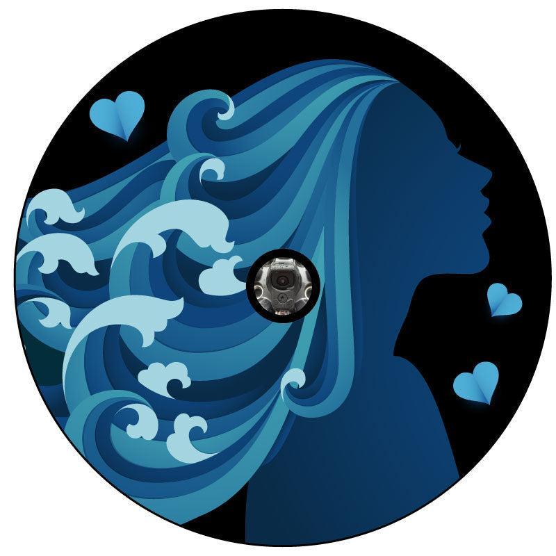 Woman Ocean Hair Unique Spare Tire Covers-duckduckjeep-offroad-wrangler-gladiator-3d-jeep duck-custom duck-Jeep-The Quacktory-Fun Jeep Ducks-Ducks4Jeep