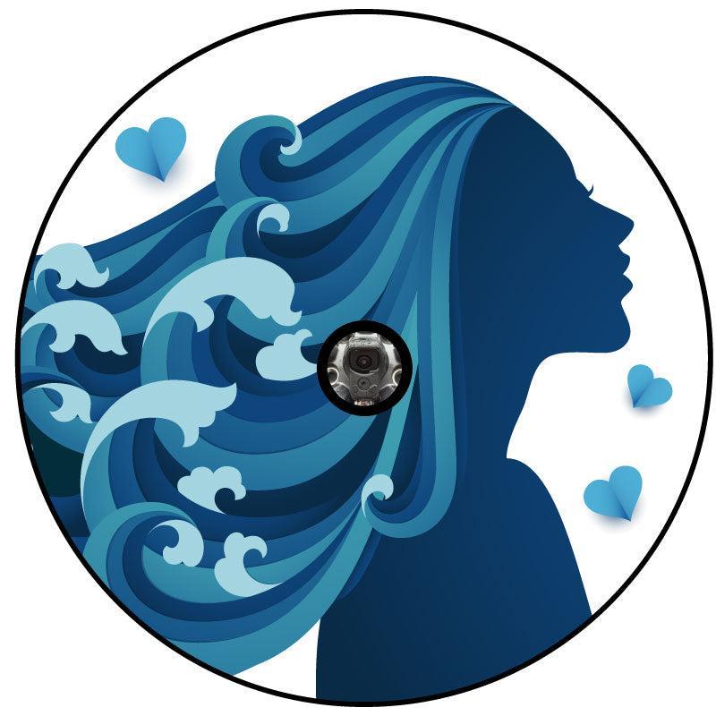 Woman Ocean Hair Unique Spare Tire Covers-duckduckjeep-offroad-wrangler-gladiator-3d-jeep duck-custom duck-Jeep-The Quacktory-Fun Jeep Ducks-Ducks4Jeep